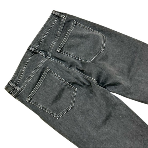 Frame premium Denim black blue Jeans Le Crop Mini Boot raw edge hem size 32 - Picture 3 of 9